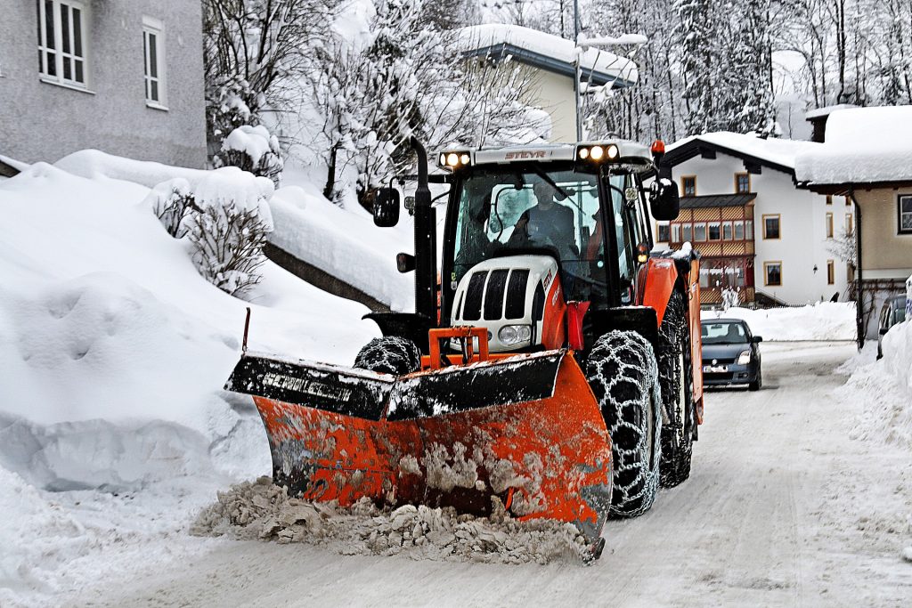 Snow removal service on the street