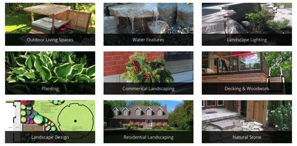 display of Wright Landscaping services portfolio