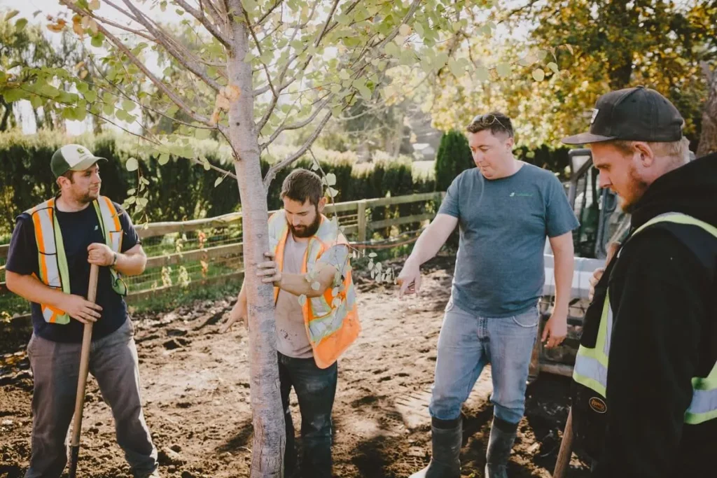 landscaping business owner directing team