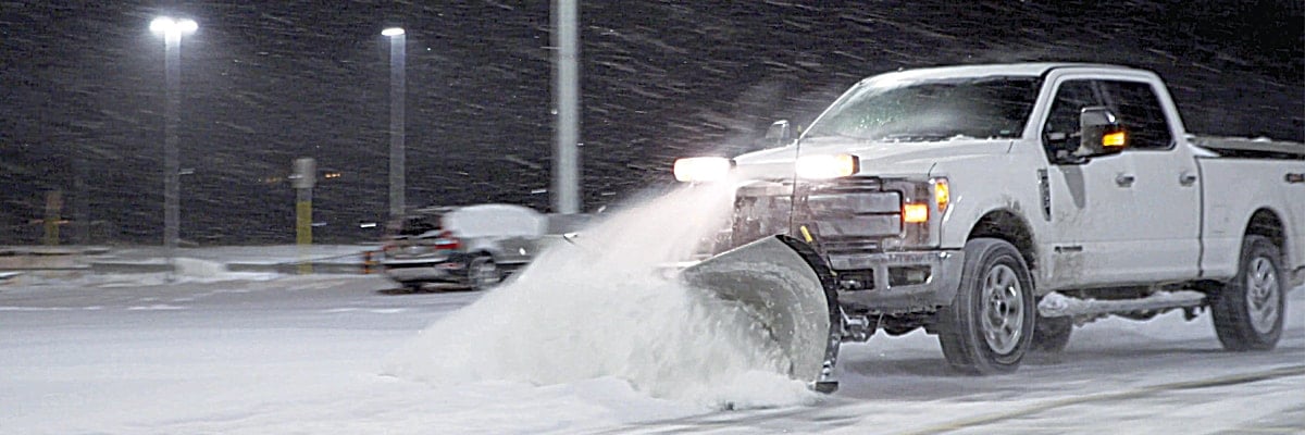 SNOW Truck Plow at Night