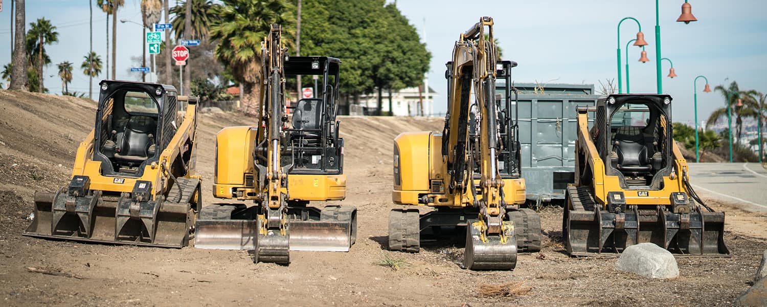 A line of Large CAT equipment