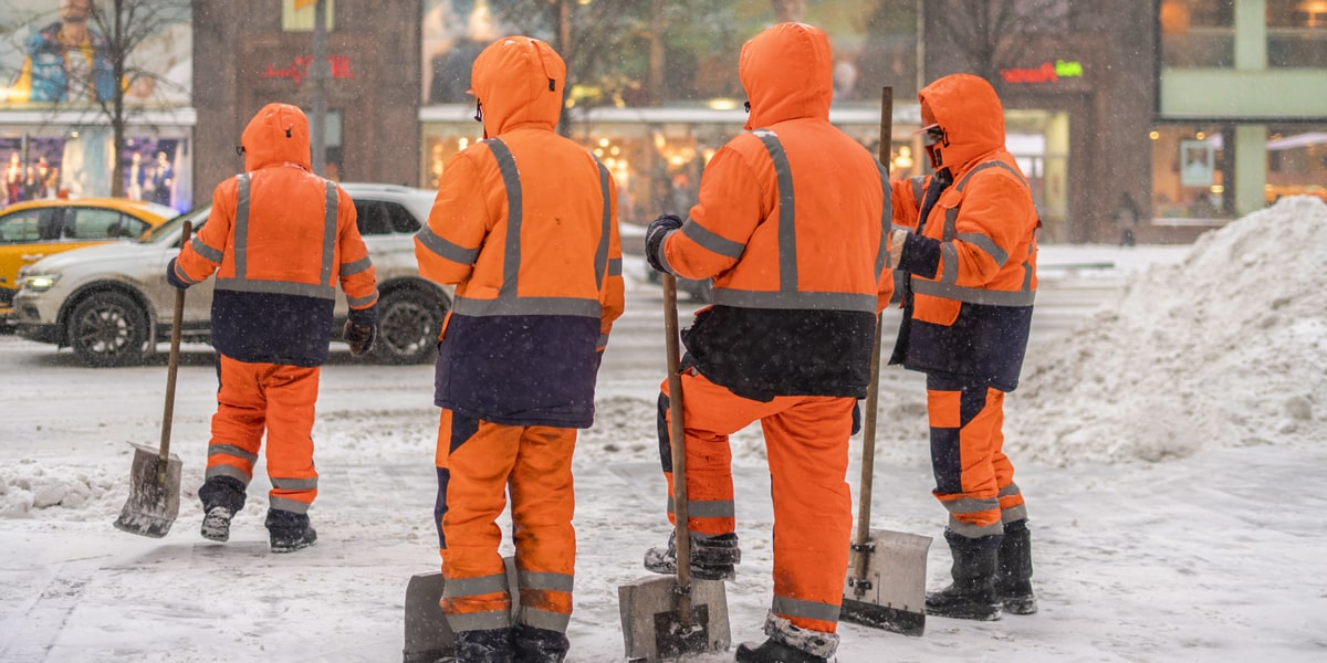 snow removal workers